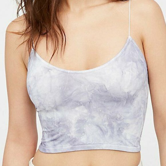 Free People Brami Washed Blue Grey Tie Dye Tank - Picture 4 of 6